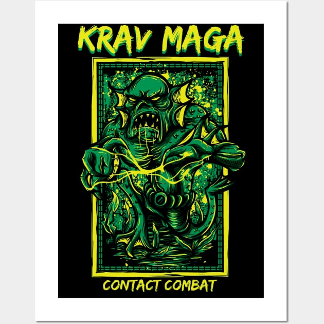 Cool Krav Maga Urban Style Monster Shirt For Men And Women Wall Art by loumed